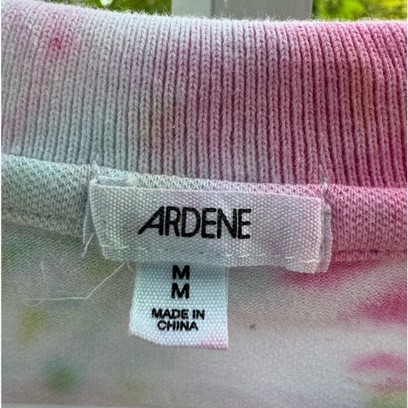 Ardene Tie Dye Women’s Short Sleeve Shirt in Pink, Yellow, Teal - Picture 6 of 7